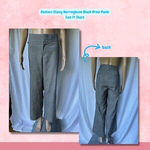 EUC Dockers Herringbone Black Dress Pants | Size 14 Short